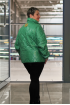 Prešívaná bunda so stojačikom - zelená
